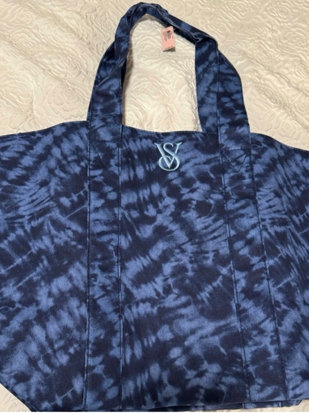 Victoria's Secret Navy Blue Tie-Dye Canvas Tote